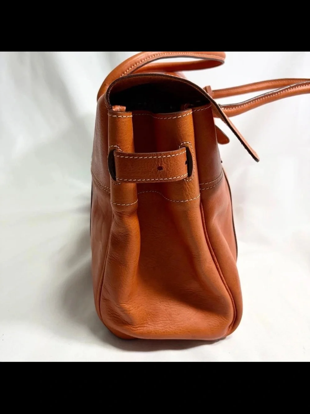 Mulberry Russet Leather Bayswater Satchel with Brass Hardware